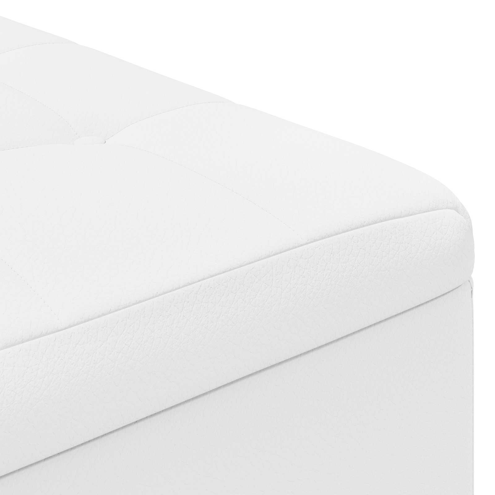 Pouf contenitore Bianco 80 x 80 x 45 cm Pelle sintetica | homemem39