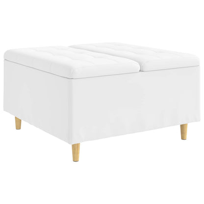 Pouf contenitore Bianco 80 x 80 x 45 cm Pelle sintetica | homemem39
