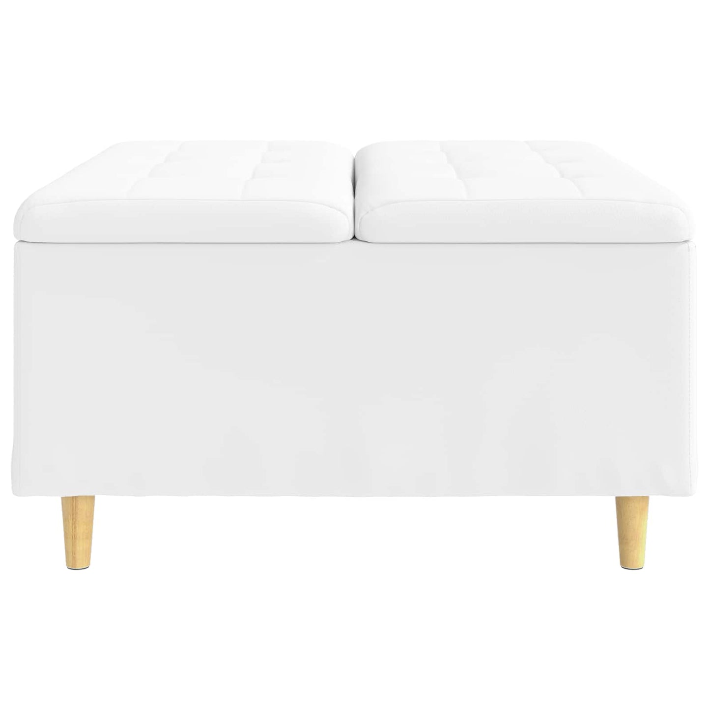 Pouf contenitore Bianco 80 x 80 x 45 cm Pelle sintetica | homemem39