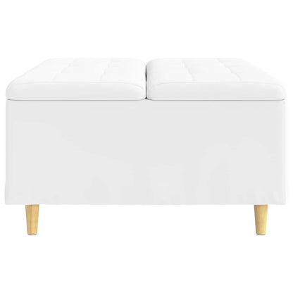 Pouf contenitore Bianco 80 x 80 x 45 cm Pelle sintetica | homemem39