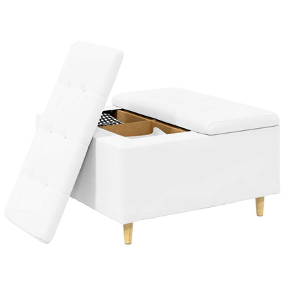 Pouf contenitore Bianco 80 x 80 x 45 cm Pelle sintetica | homemem39