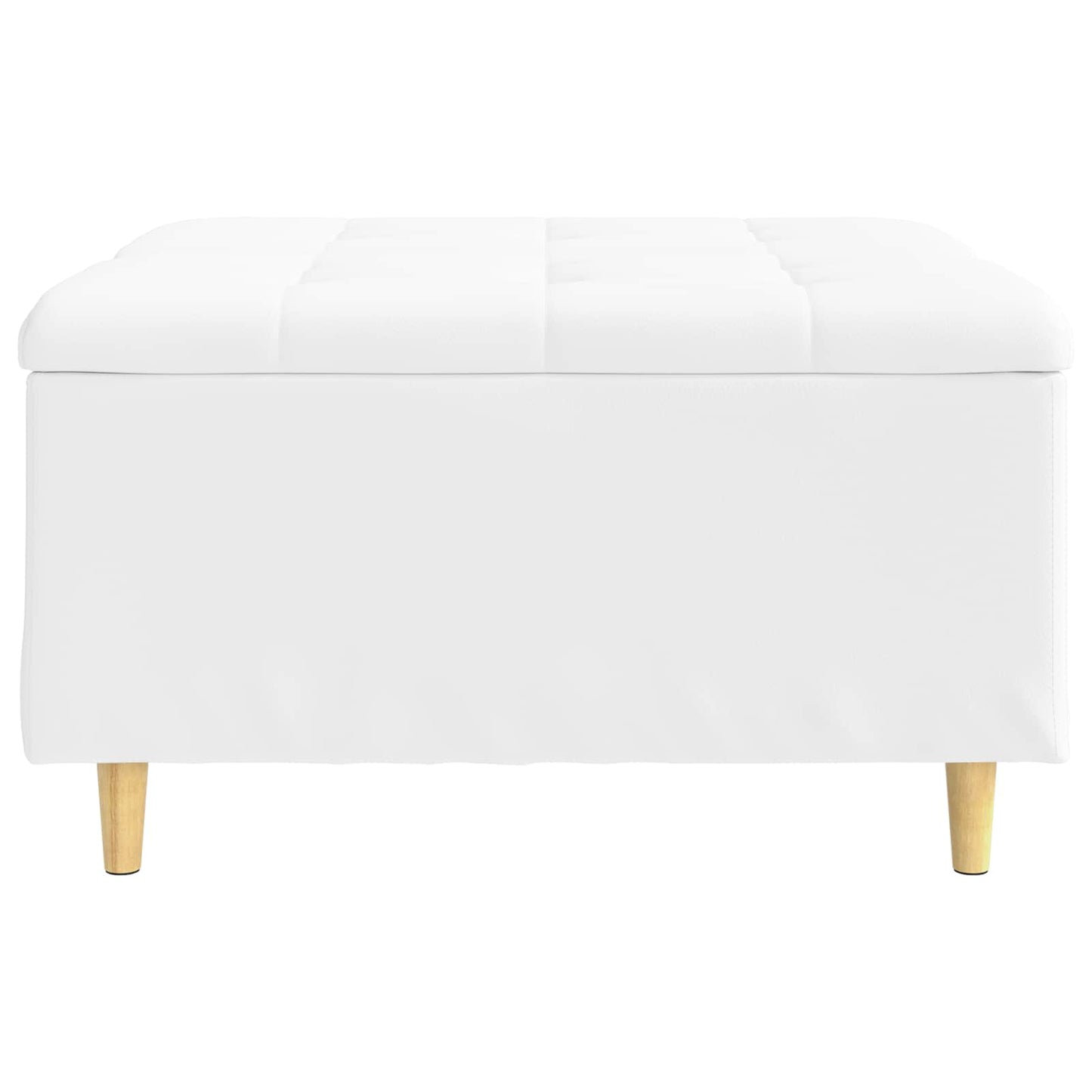 Pouf contenitore Bianco 80 x 80 x 45 cm Pelle sintetica | homemem39