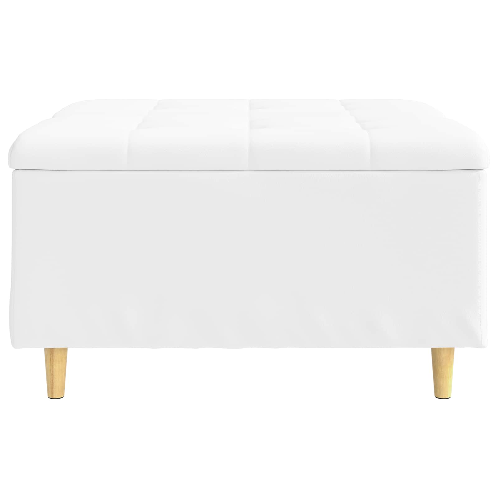 Pouf contenitore Bianco 80 x 80 x 45 cm Pelle sintetica | homemem39