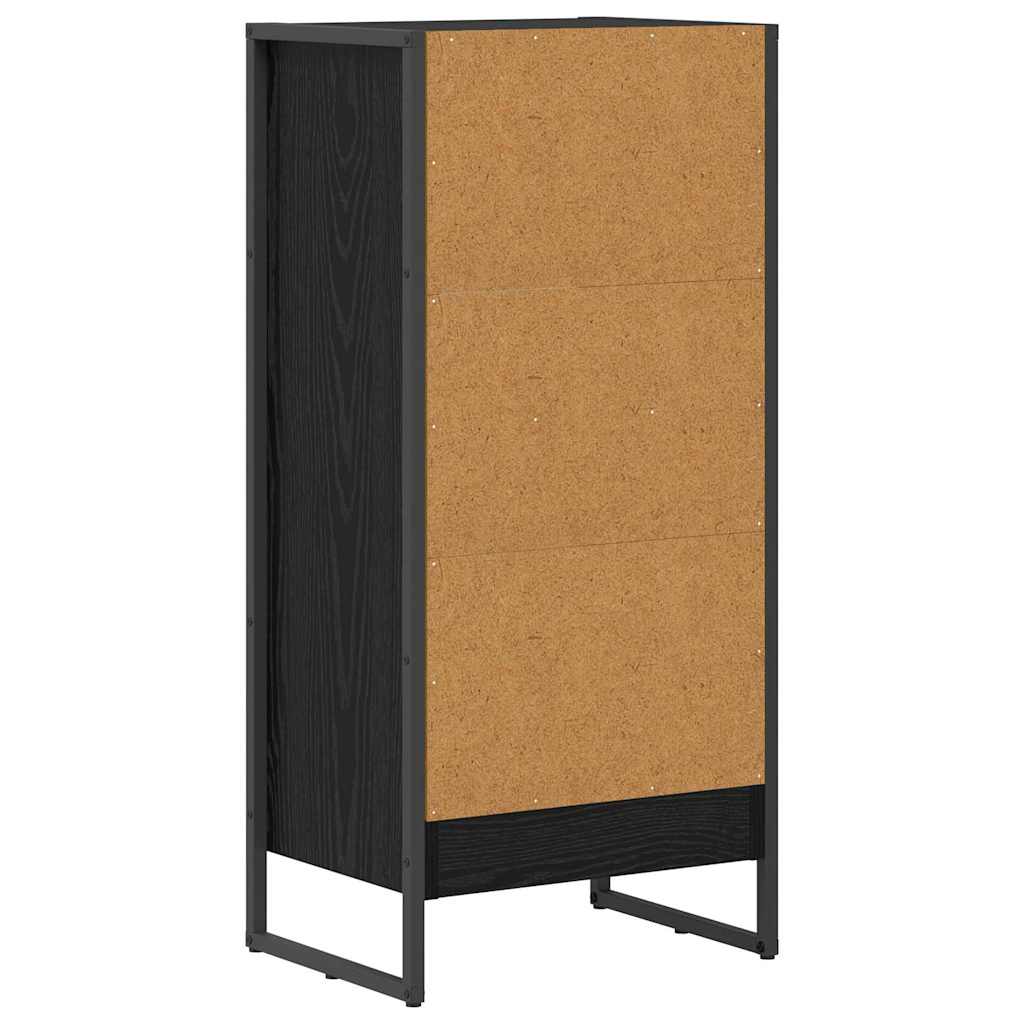 Armadio per Libri Rovere Nero 80 x 30 x 155 cm