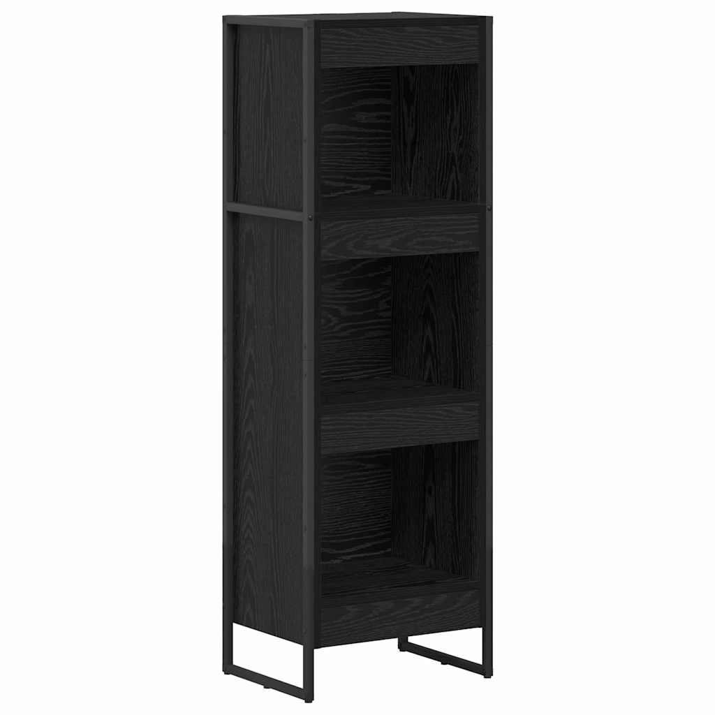 Armadio per Libri Rovere Nero 80 x 30 x 155 cm