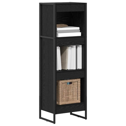 Armadio per Libri Rovere Nero 80 x 30 x 155 cm