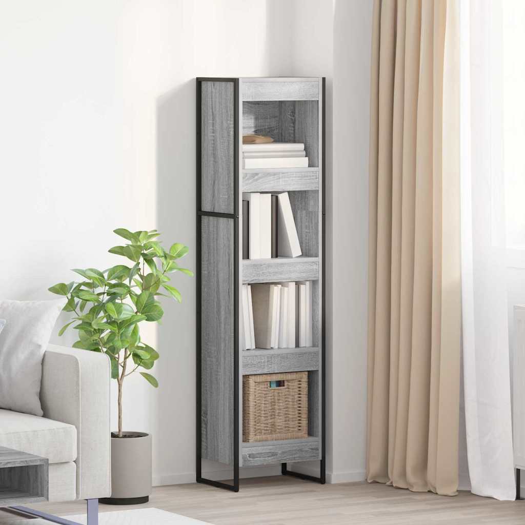 Armadio per Libri Grigio Sonoma 80 x 30 x 155 cm