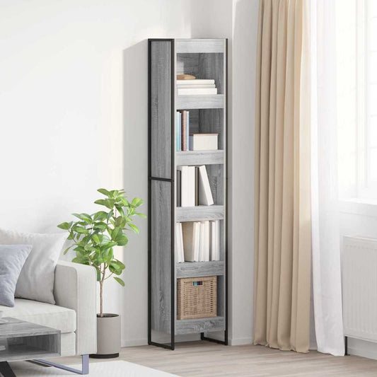 Armadio per Libri Grigio Sonoma 80 x 30 x 155 cm