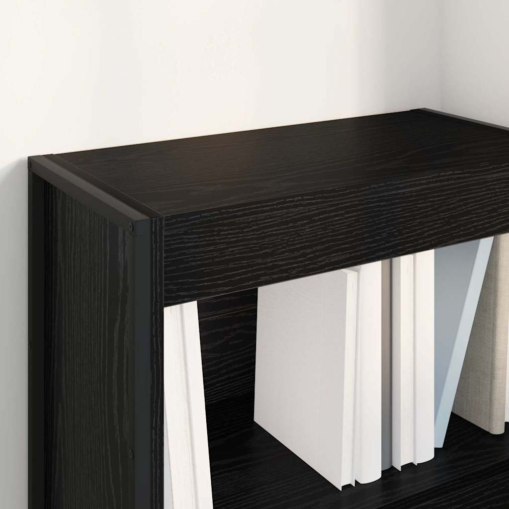 Armadio per Libri Rovere Nero 80 x 30 x 155 cm