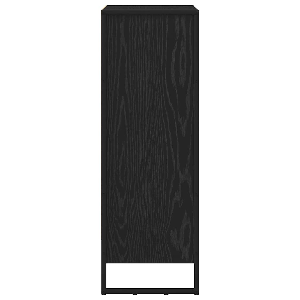 Armadio per Libri Rovere Nero 80 x 30 x 155 cm