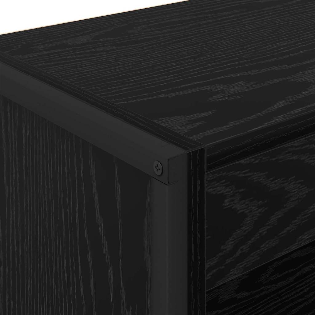 Armadio per Libri Rovere Nero 80 x 30 x 155 cm