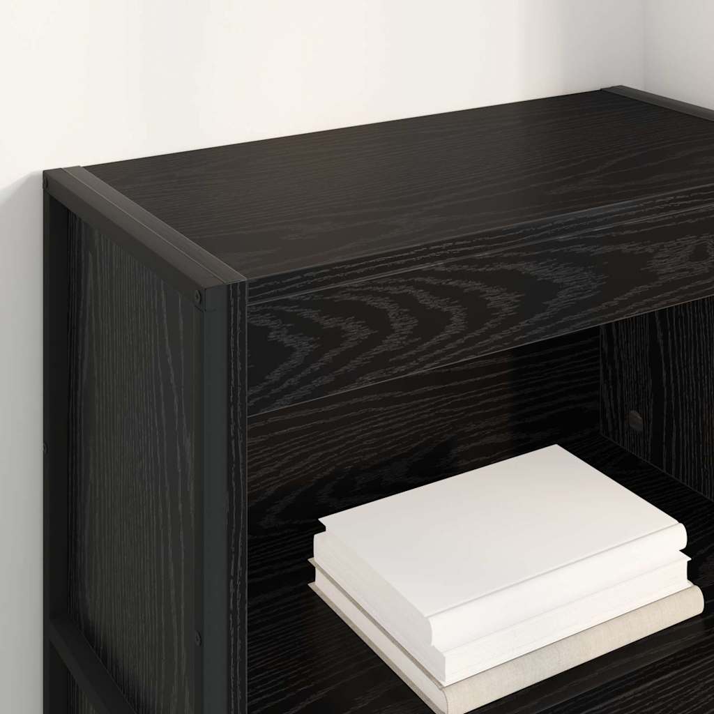 Armadio per Libri Rovere Nero 80 x 30 x 155 cm