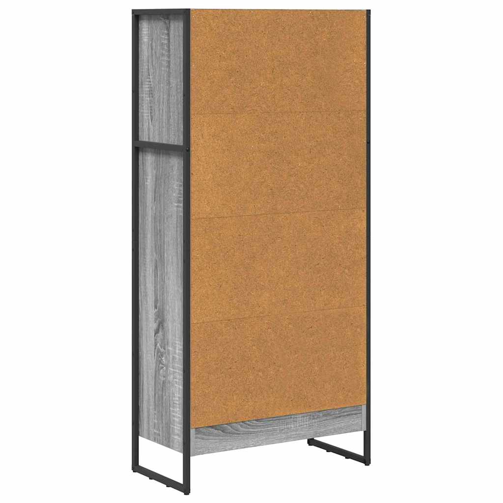 Armadio per Libri Grigio Sonoma 80 x 30 x 155 cm