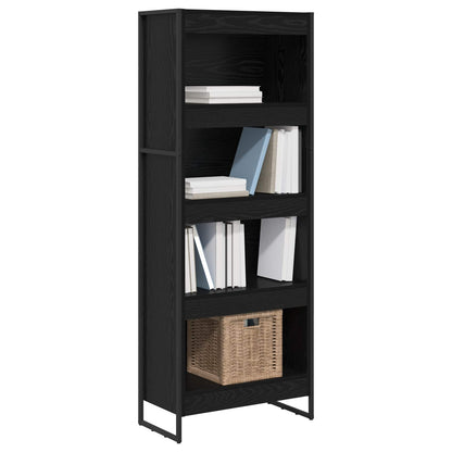 Armadio per Libri Rovere Nero 80 x 30 x 155 cm