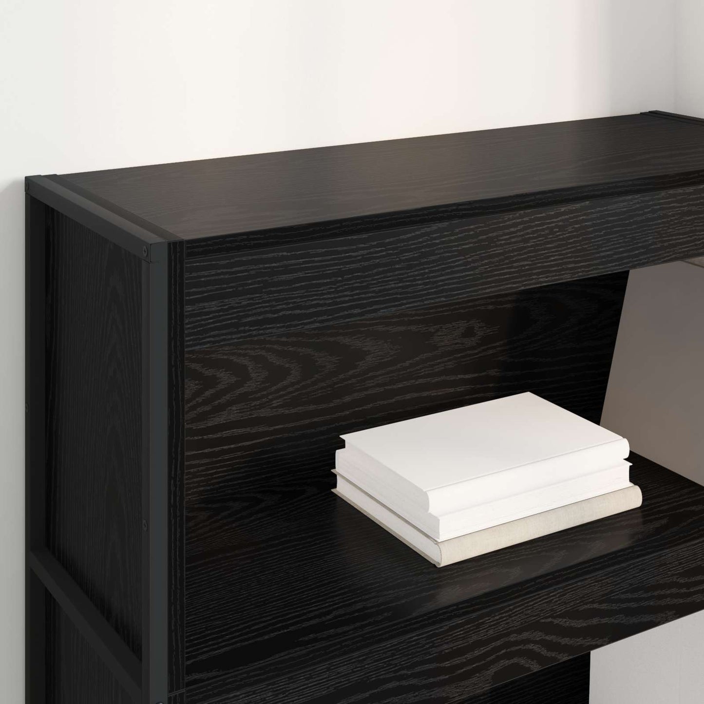 Armadio per Libri Rovere Nero 80 x 30 x 155 cm