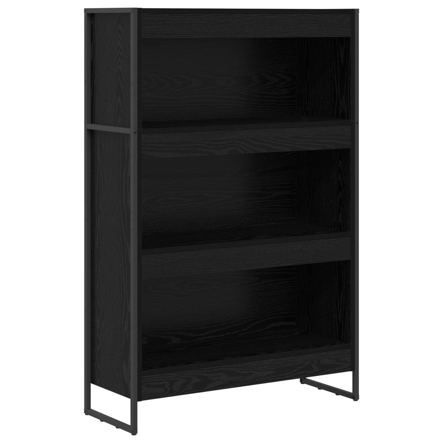 Armadio per Libri Rovere Nero 80 x 30 x 155 cm