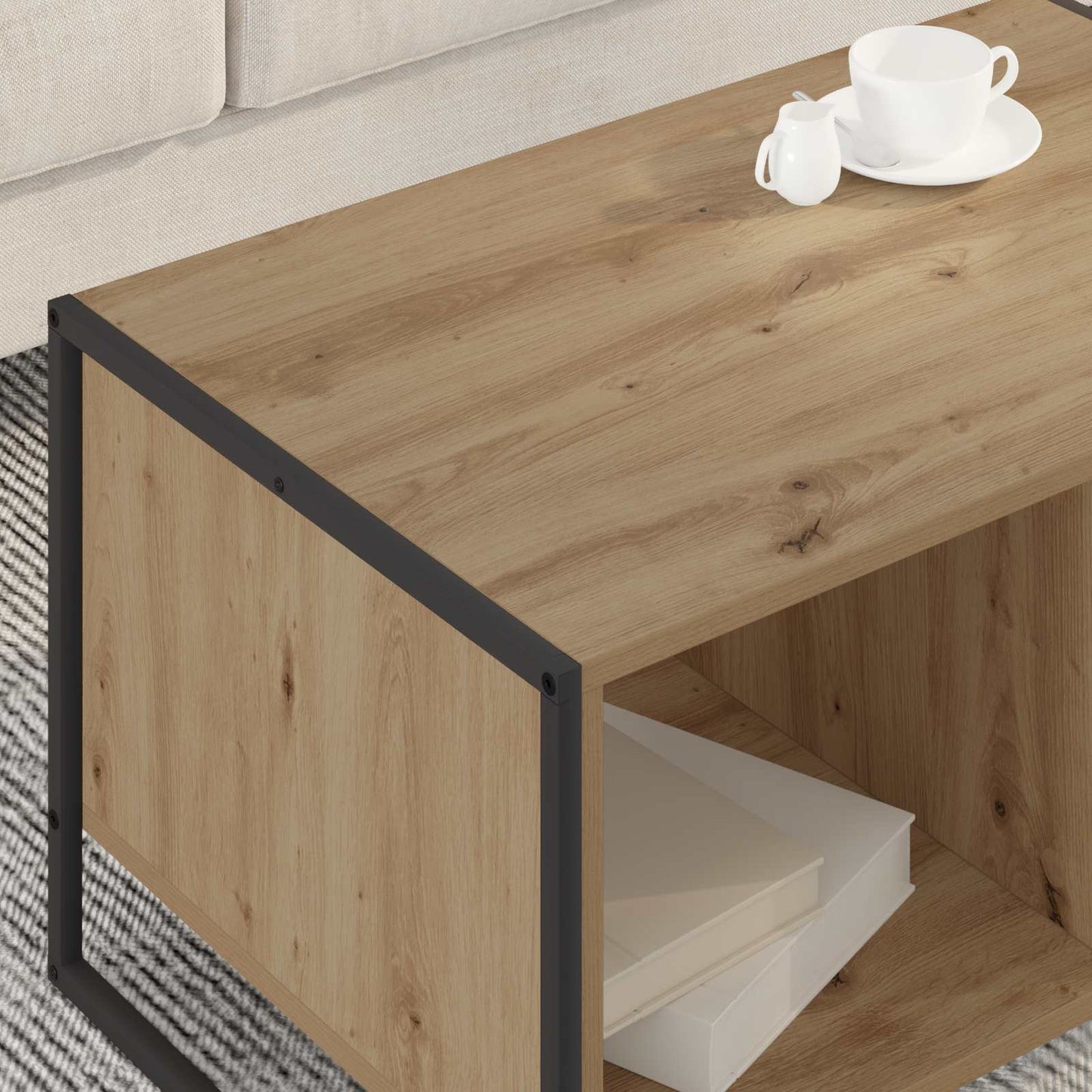 Tavolino da salotto Rovere Artigianale 80 x 50 x 40 cm | homemem39