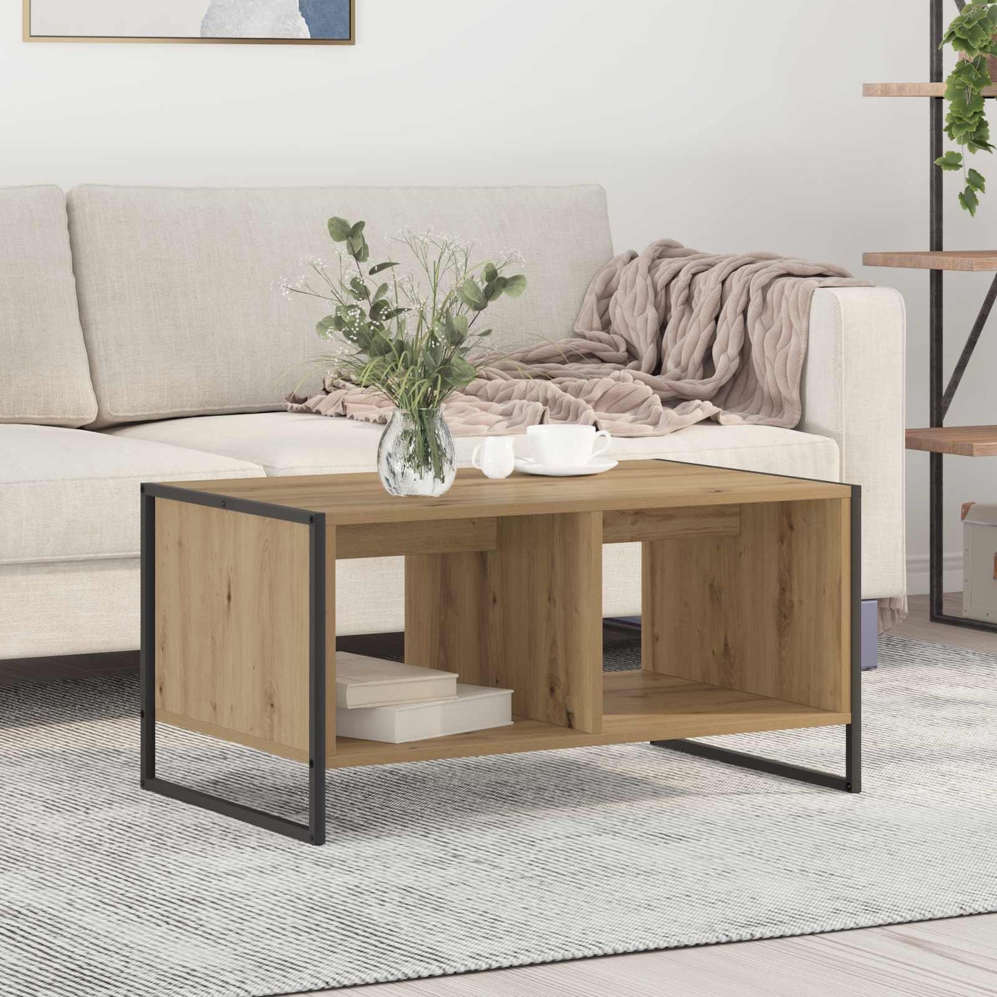 Tavolino da salotto Rovere Artigianale 80 x 50 x 40 cm | homemem39