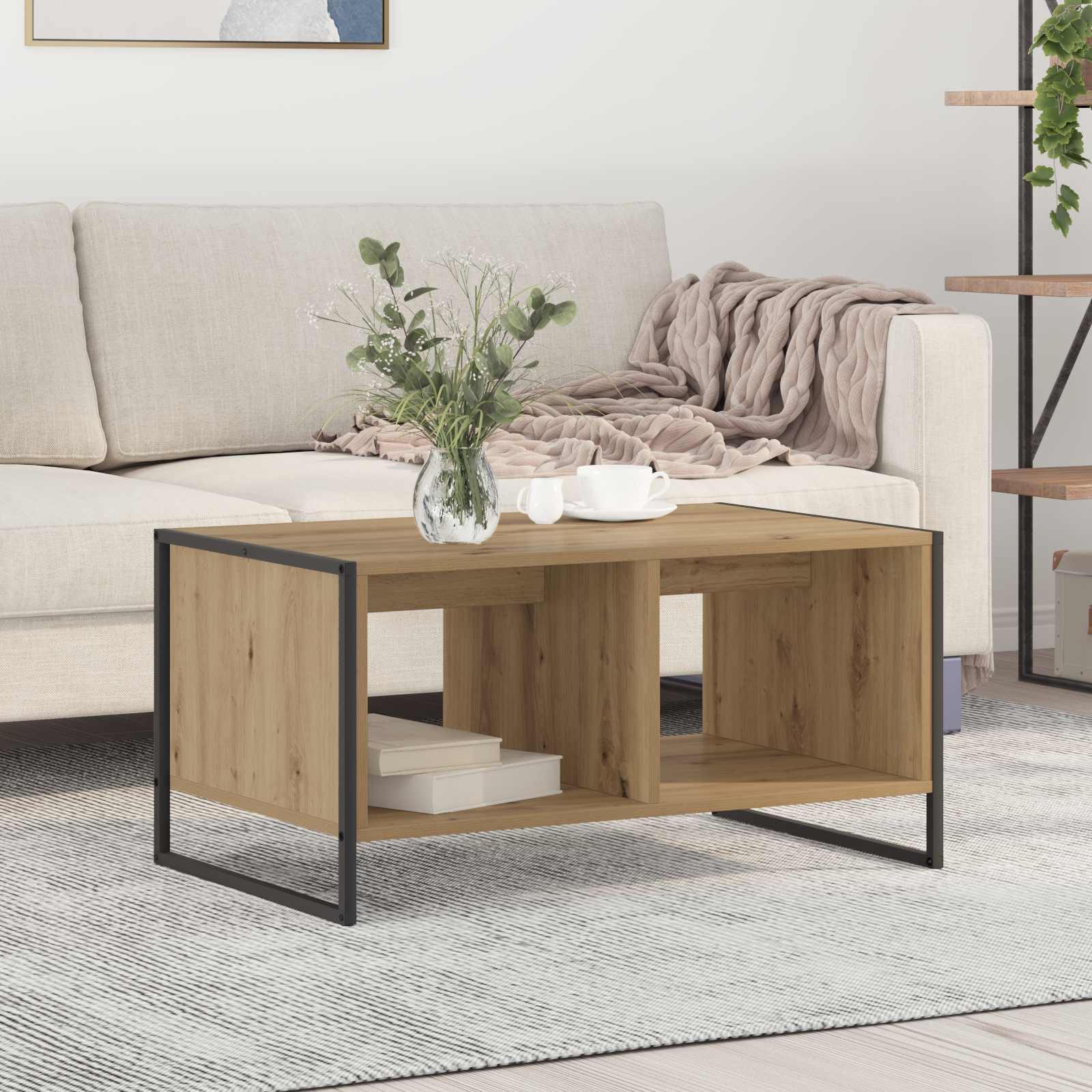 Tavolino da salotto Rovere Artigianale 80 x 50 x 40 cm | homemem39