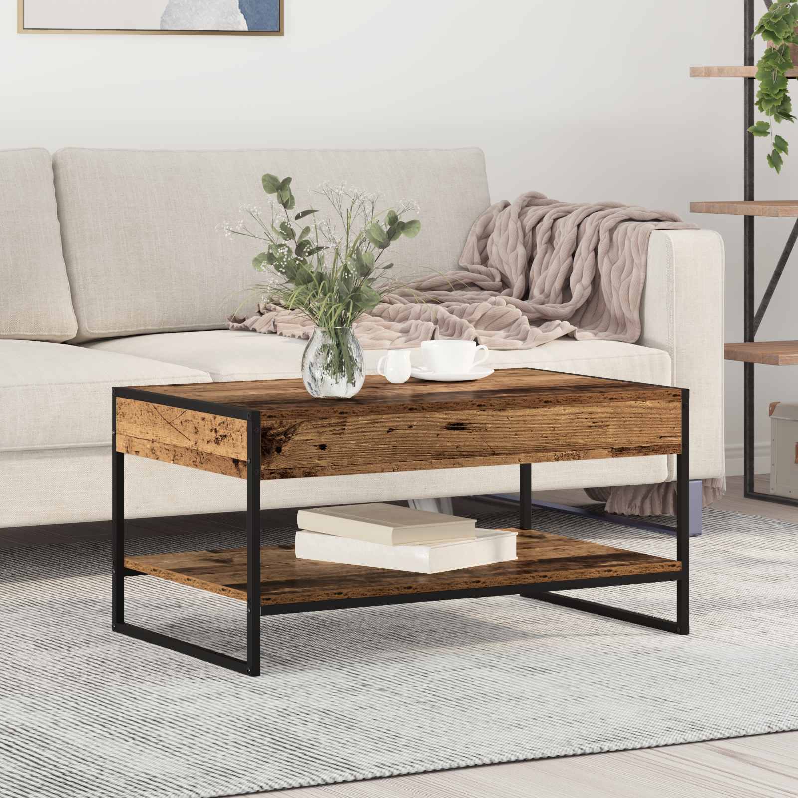 Tavolino da salotto Legno vecchio 80 x 50 x 40 cm | homemem39