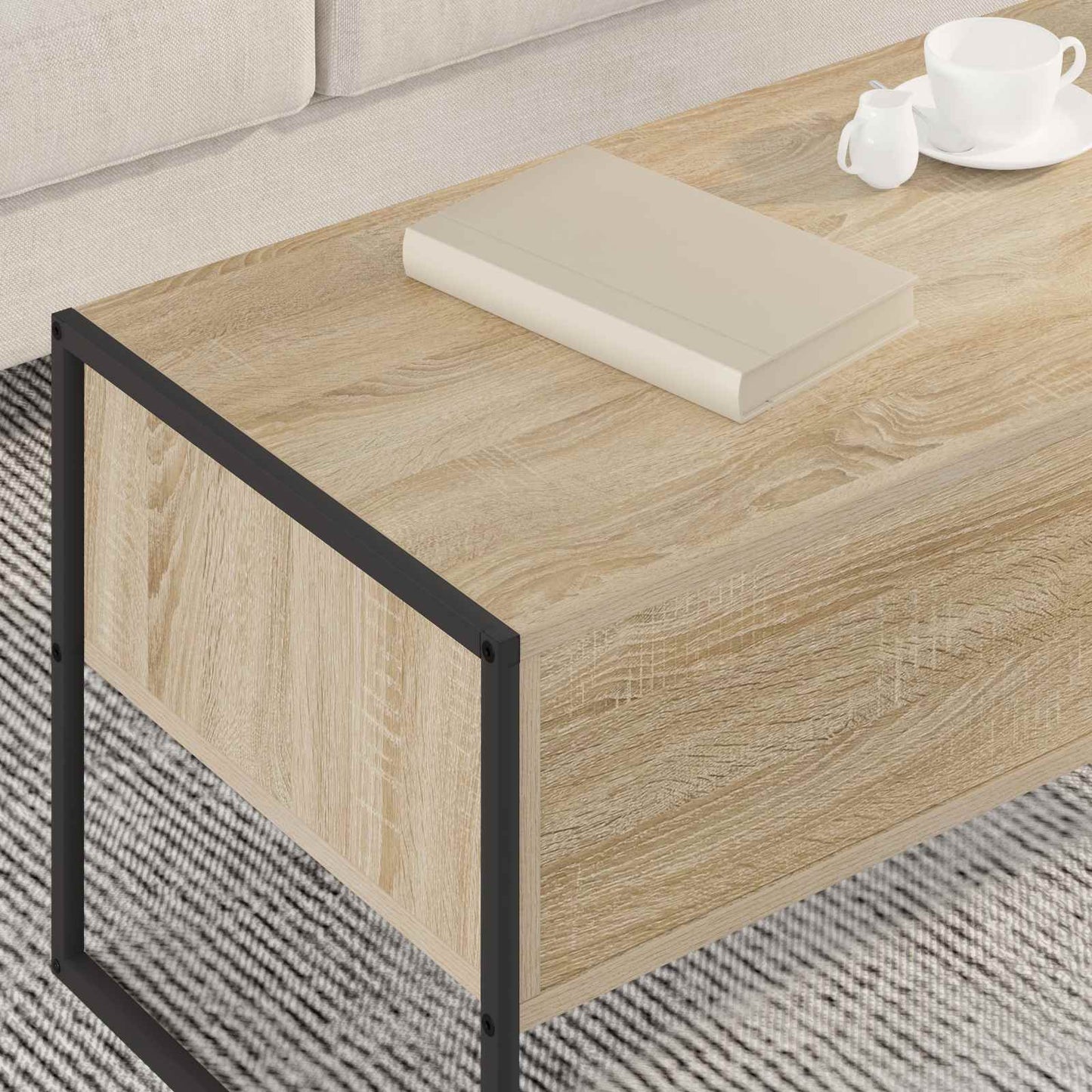 Tavolino da salotto Sonoma 100 x 46 x 40 cm Legno multistrato | homemem39