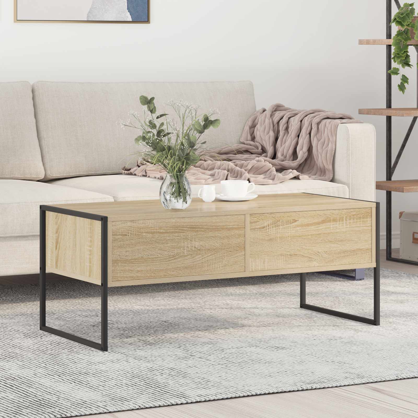 Tavolino da salotto Sonoma 100 x 46 x 40 cm Legno multistrato | homemem39