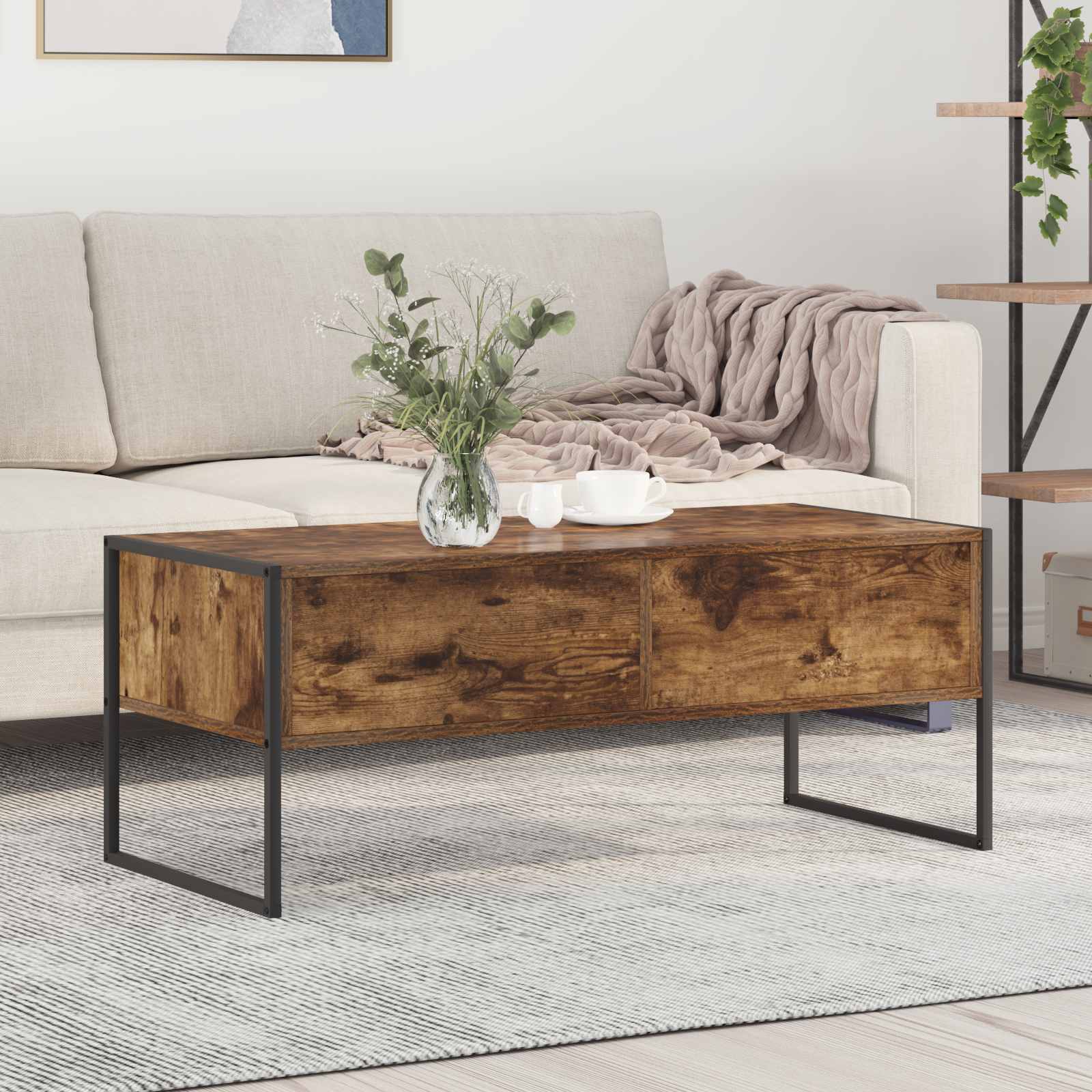 Tavolino da salotto Quercia Fumosa 100 x 46 x 40 cm | homemem39
