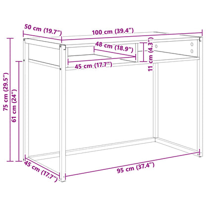 Scrivania Quercia Fumosa 100 x 50 x 75 cm Legno multistrato | homemem39