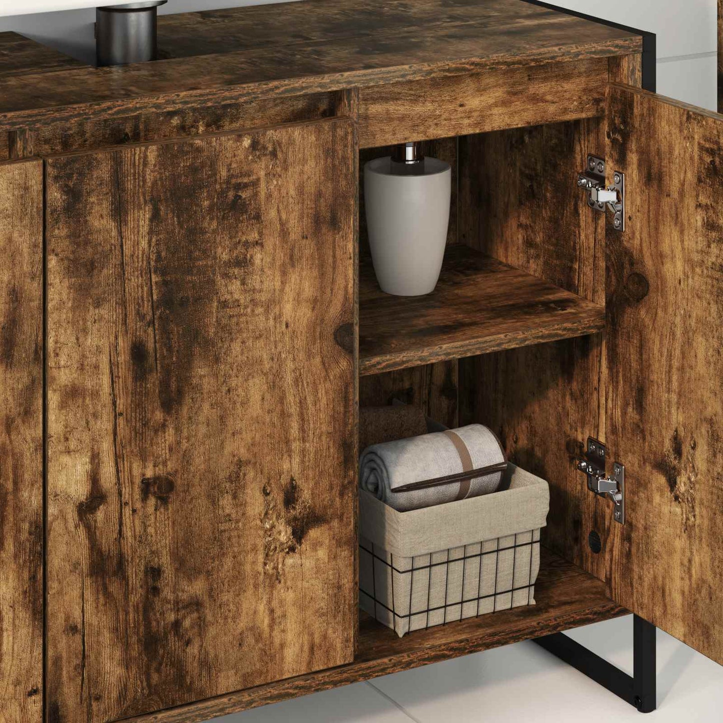 Mobile da Bagno con porta Quercia Fumosa 90 x 30 x 60 cm | homemem39