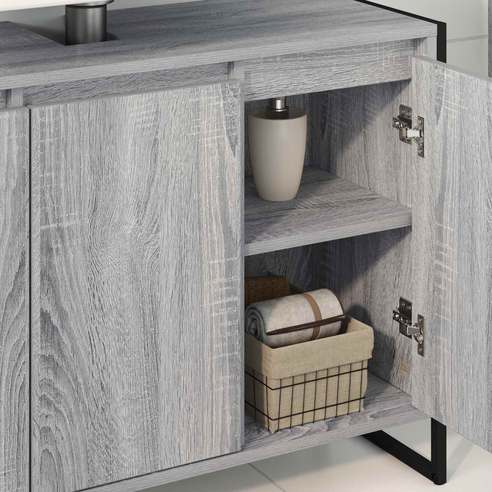 Mobile da Bagno Grigio Sonoma 90 x 30 x 60 cm Legno multistrato | homemem39