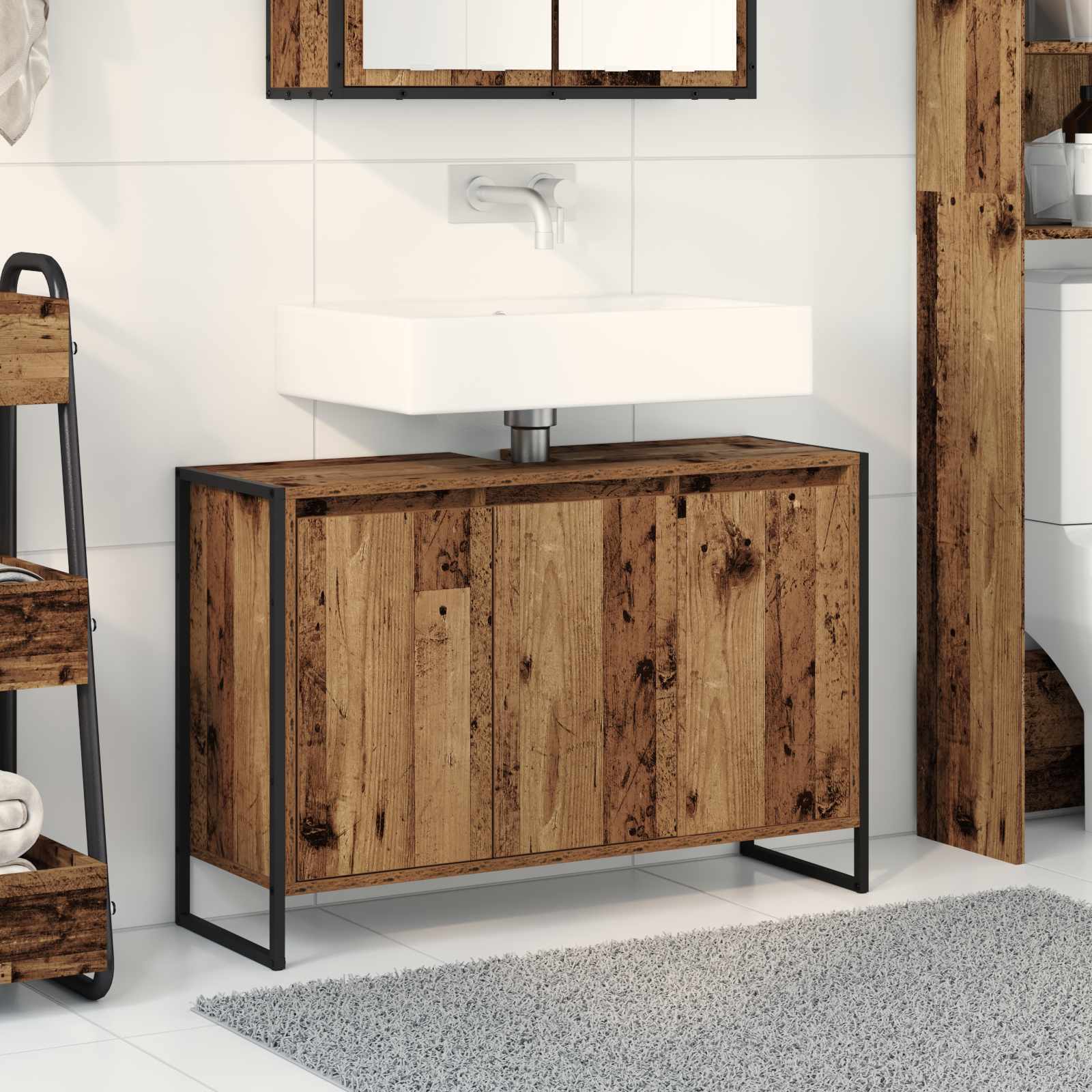 Mobile da Bagno Legno vecchio 90 x 30 x 60 cm Legno multistrato | homemem39
