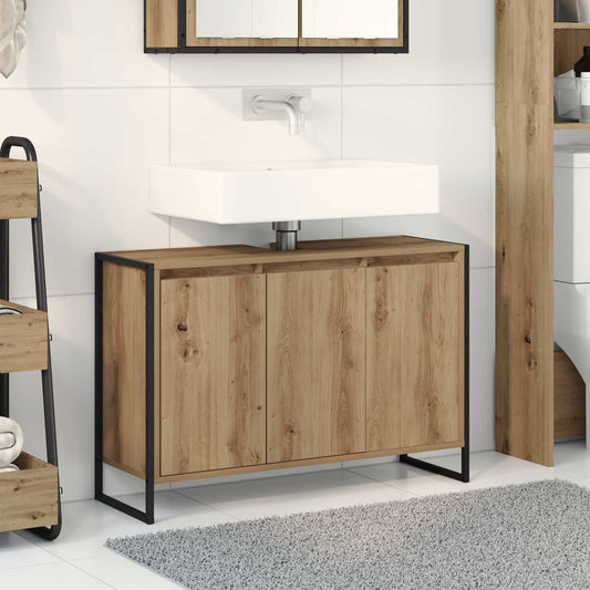 Mobile da Bagno con porta Rovere Artigianale 90 x 30 x 60 cm | homemem39