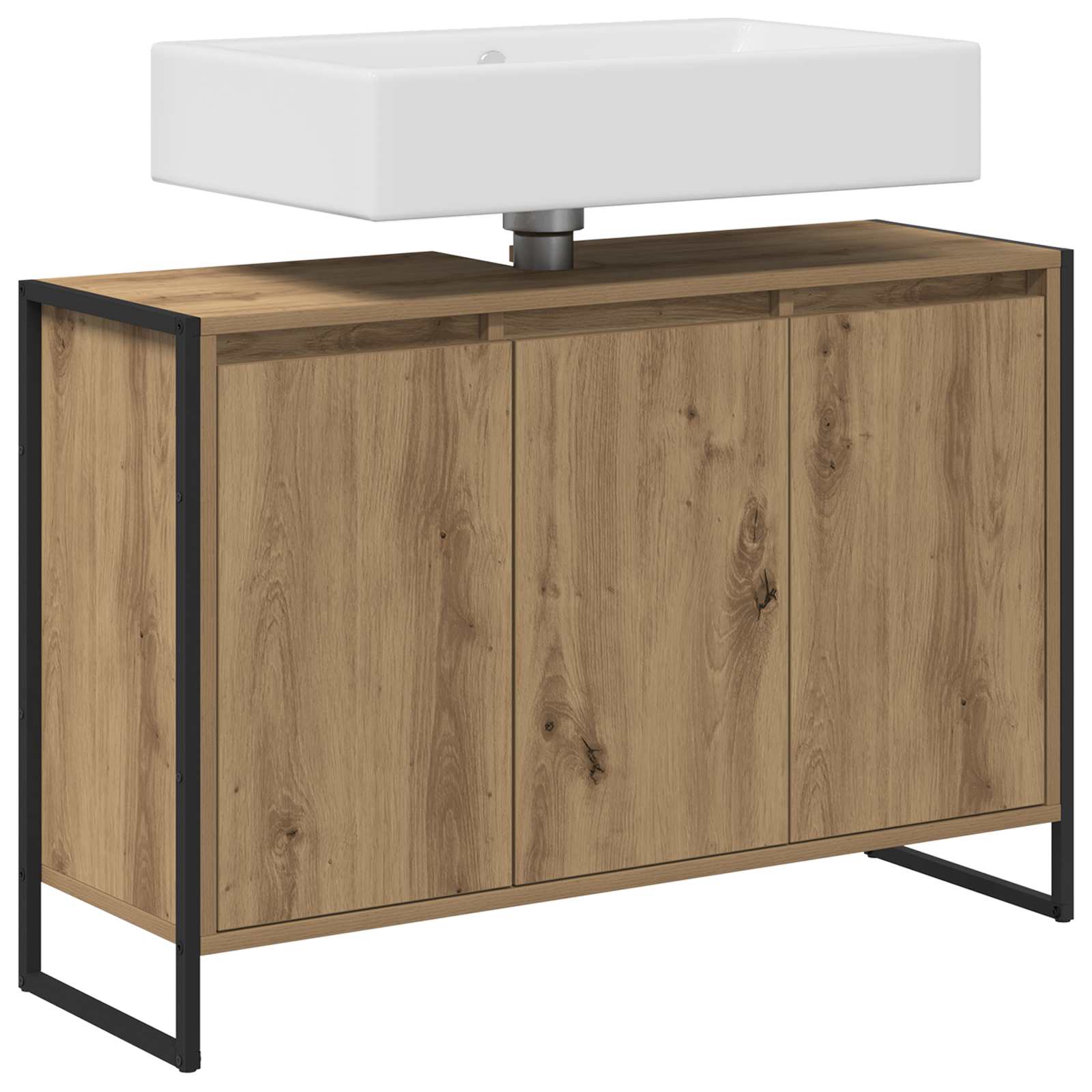 Mobile da Bagno con porta Rovere Artigianale 90 x 30 x 60 cm | homemem39