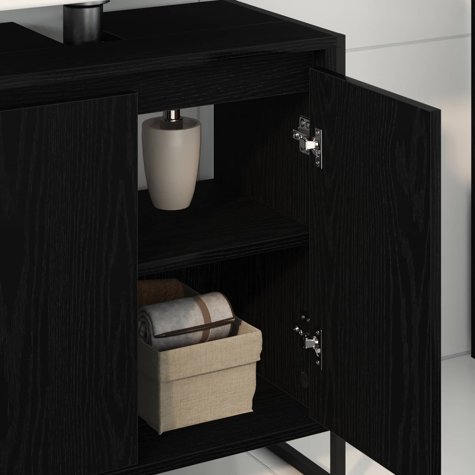 Mobile da Bagno Rovere Nero 60 x 30 x 60 cm Legno multistrato | homemem39