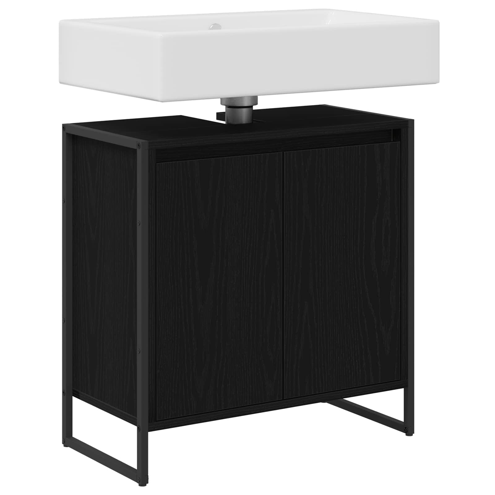 Mobile da Bagno Rovere Nero 60 x 30 x 60 cm Legno multistrato | homemem39