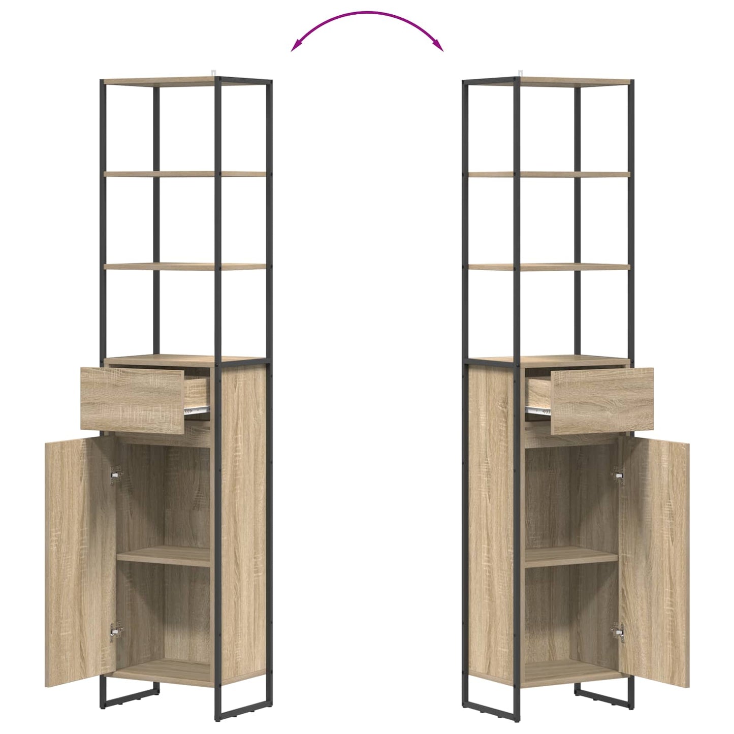 Mobile da Bagno Sonoma 40 x 30 x 180 cm Legno multistrato | homemem39