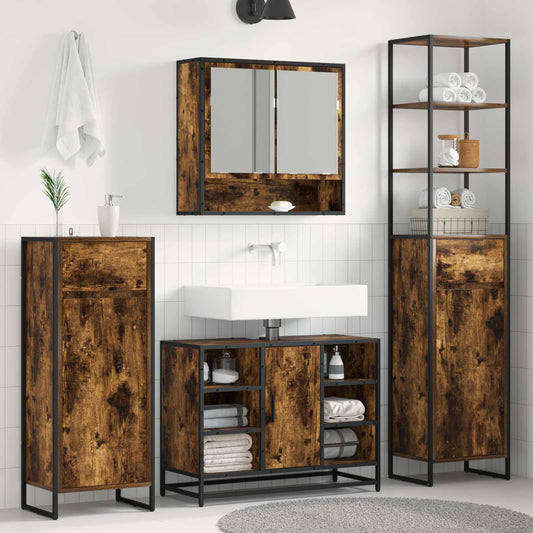 Mobile da Bagno con cassetto Quercia Fumosa 40 x 30 x 180 cm