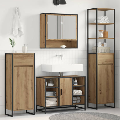 Mobile da Bagno con porta Rovere Artigianale 40 x 30 x 180 cm | homemem39