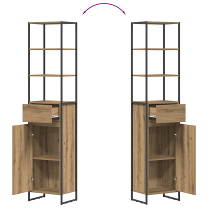 Mobile da Bagno con porta Rovere Artigianale 40 x 30 x 180 cm | homemem39