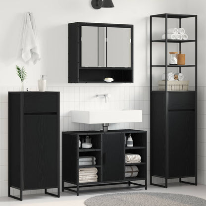 Mobile da Bagno Rovere Nero 40 x 30 x 100 cm Legno multistrato | homemem39