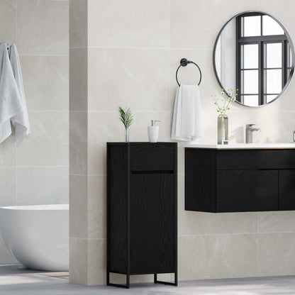 Mobile da Bagno Rovere Nero 40 x 30 x 100 cm Legno multistrato | homemem39