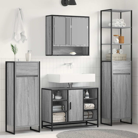Mobile da Bagno con cassetto Grigio Sonoma 40 x 30 x 100 cm | homemem39