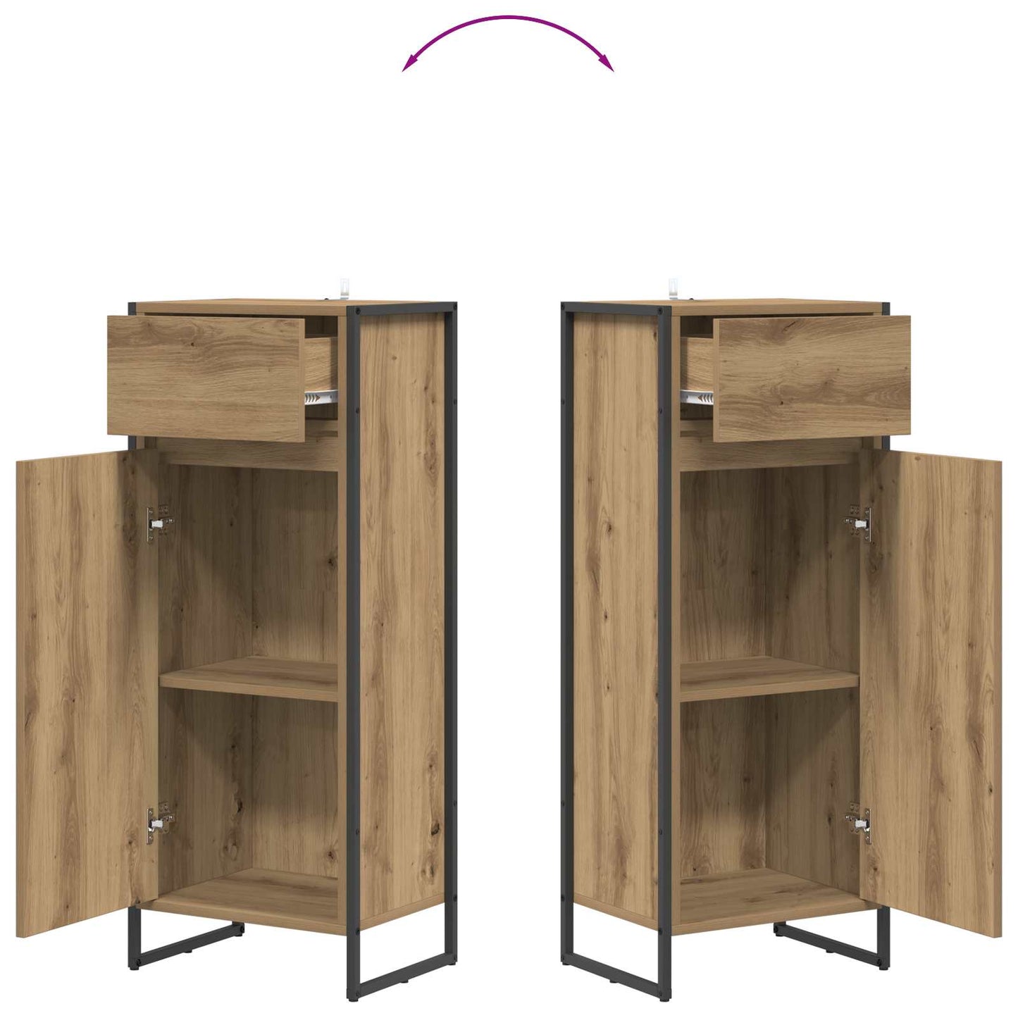 Mobile da Bagno con porta Rovere Artigianale 40 x 30 x 100 cm | homemem39