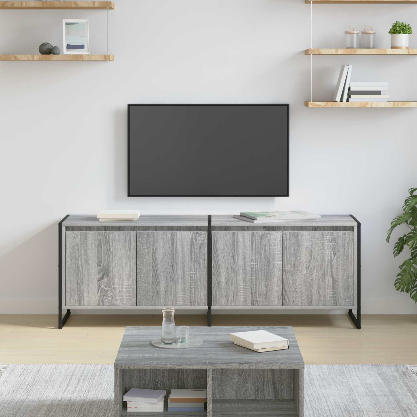 Mobile TV Grigio Sonoma 140 x 36 x 49.5 cm Legno multistrato