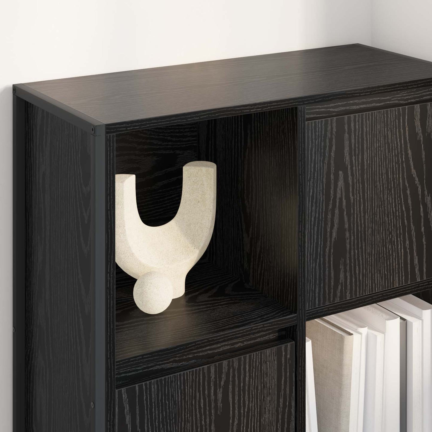Armadio per Libri Rovere Nero 68 x 30 x 108.5 cm