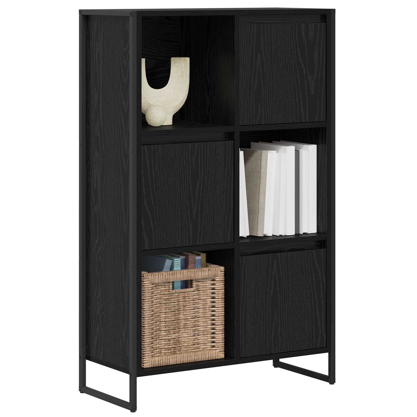 Armadio per Libri Rovere Nero 68 x 30 x 108.5 cm