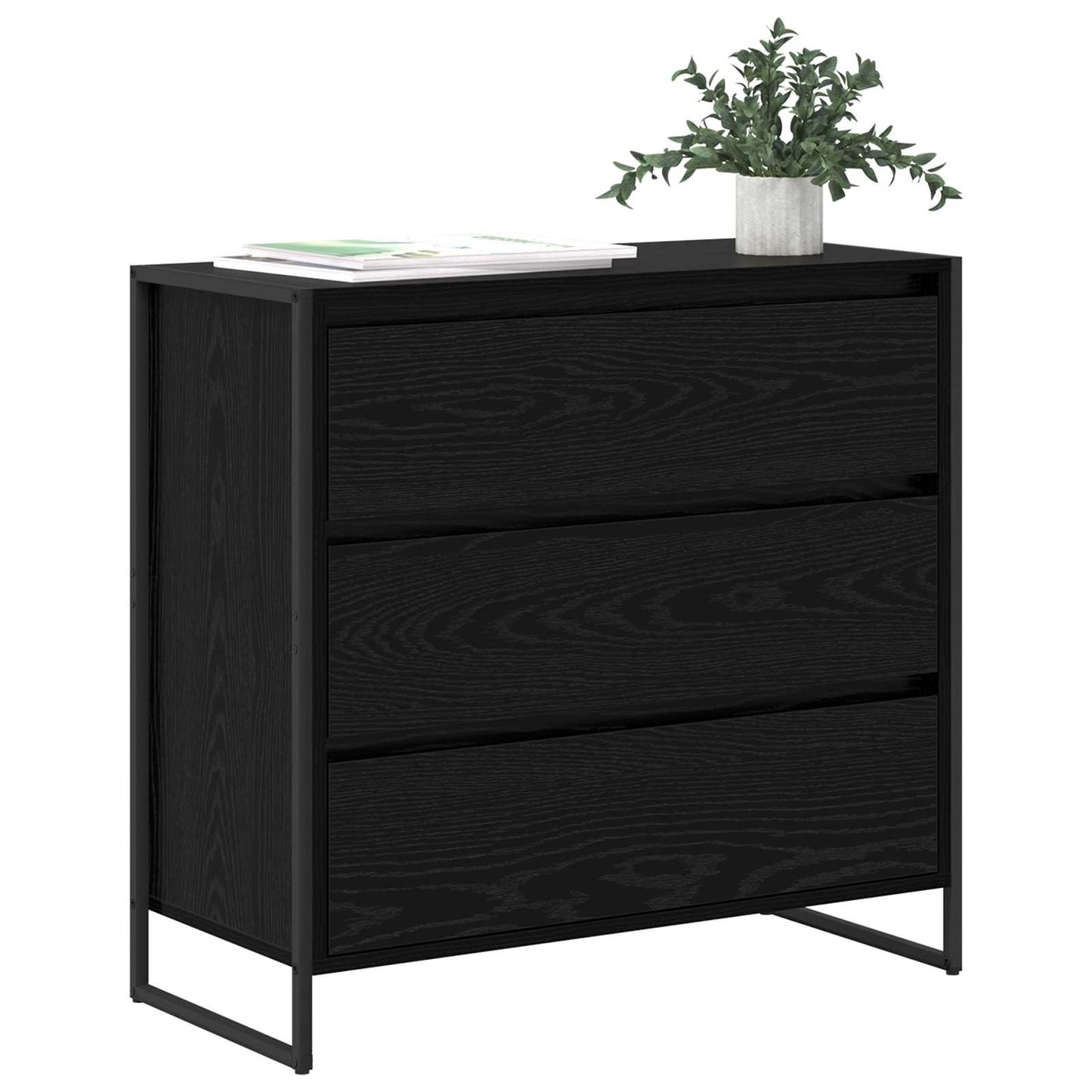 Credenza Rovere Nero 79 x 36 x 75.5 cm Legno multistrato