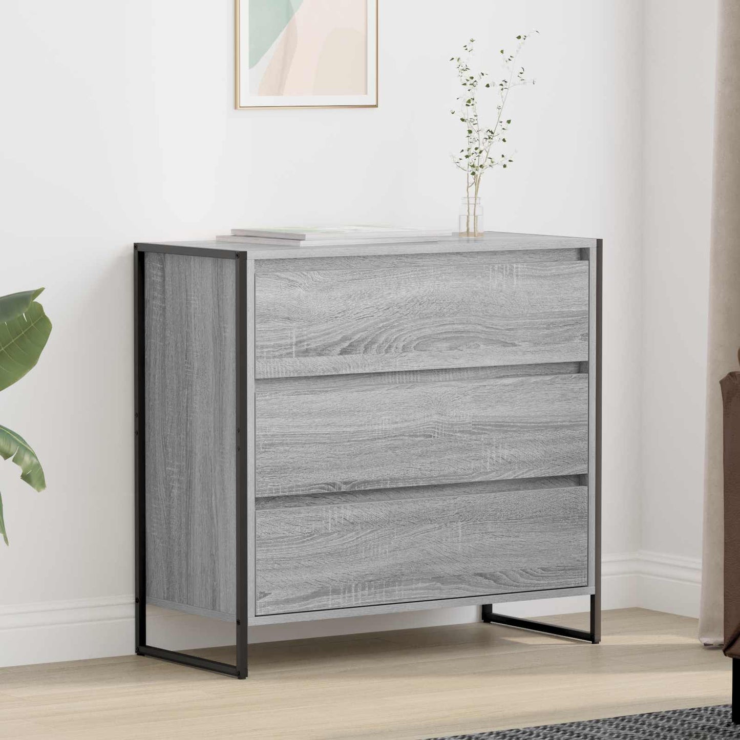Credenza Grigio Sonoma 79 x 36 x 75.5 cm Legno multistrato