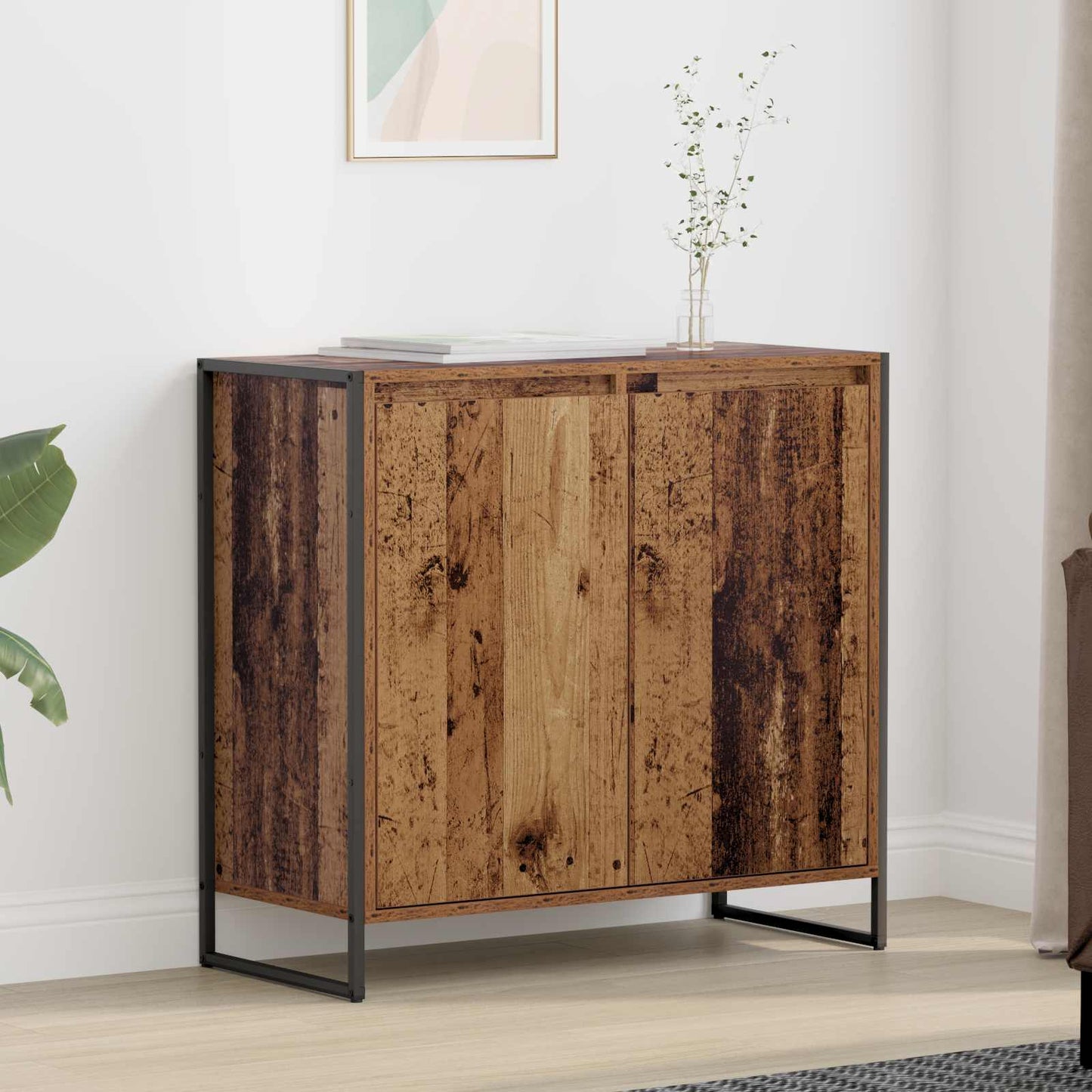 Mobile laterale Legno vecchio 79 x 36 x 75 cm Legno multistrato