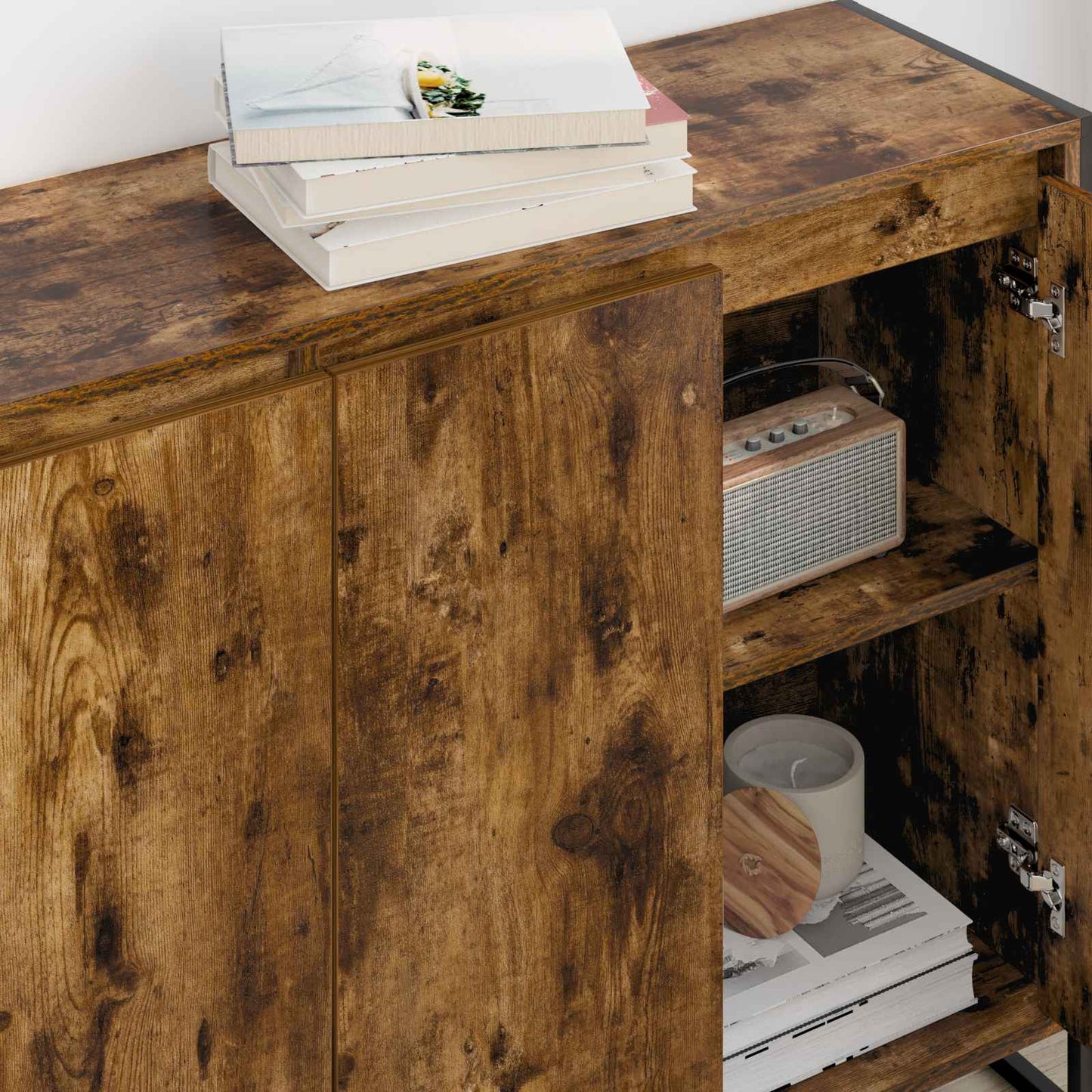 Mobile laterale Quercia Fumosa 96,5 x 30 x 75 cm